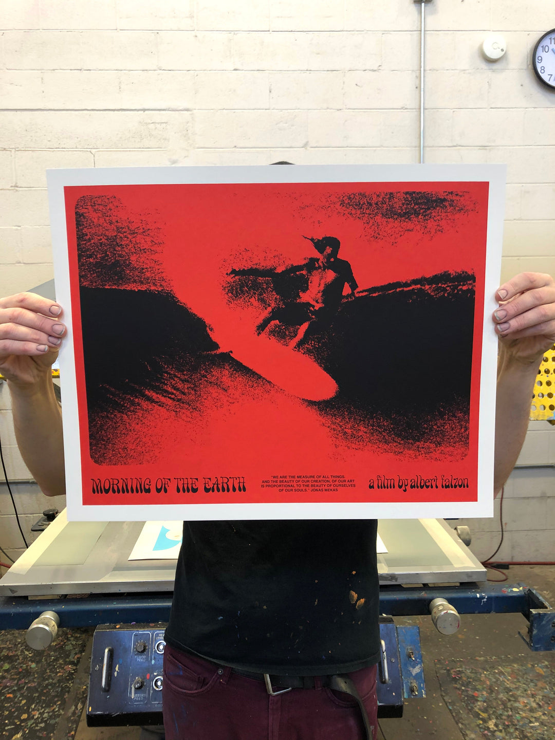 Screen Printed 16x20" Red Duotone Cutback Poster